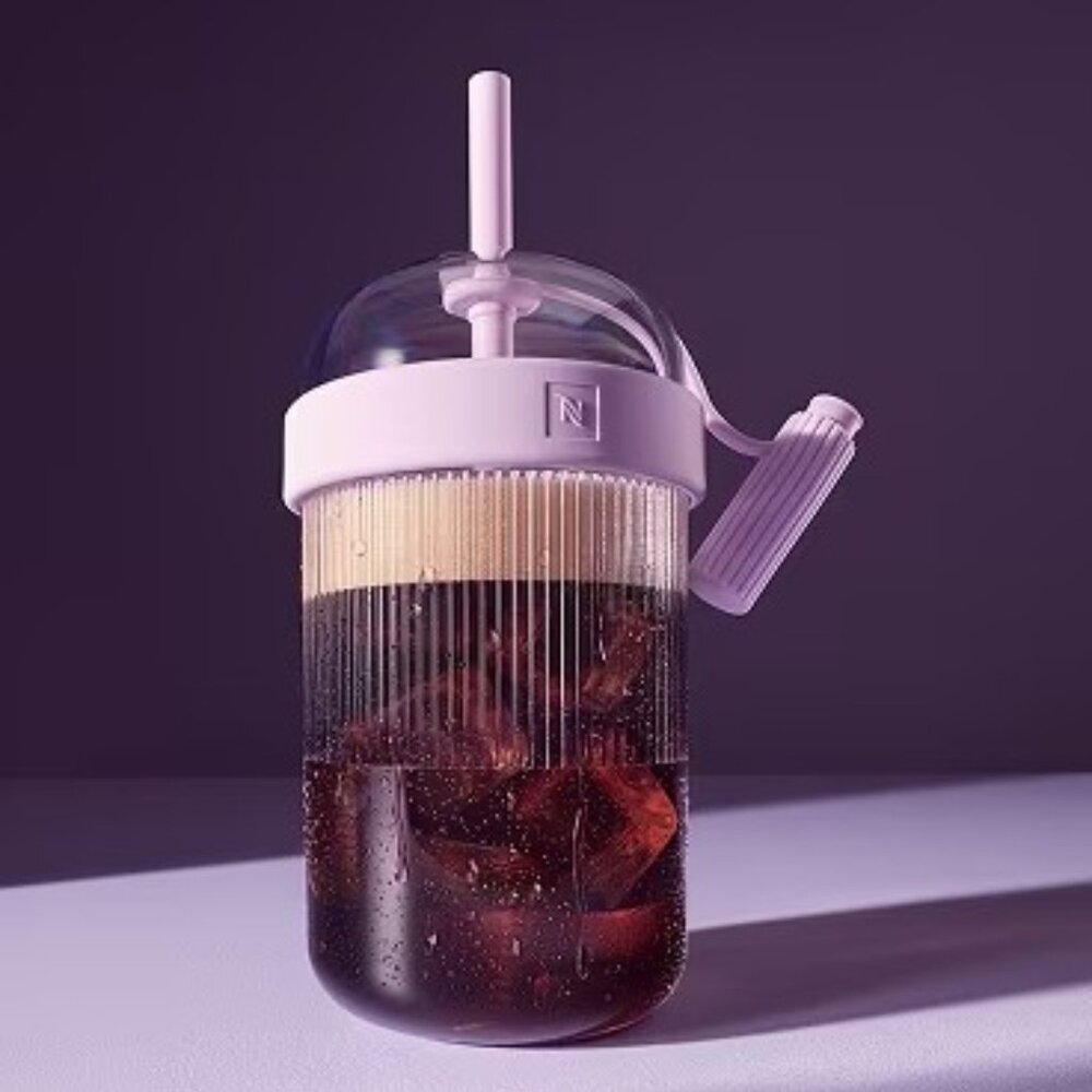 NWT Nespresso Limited Edition Iced Tumbler (Lavender with extra straw)